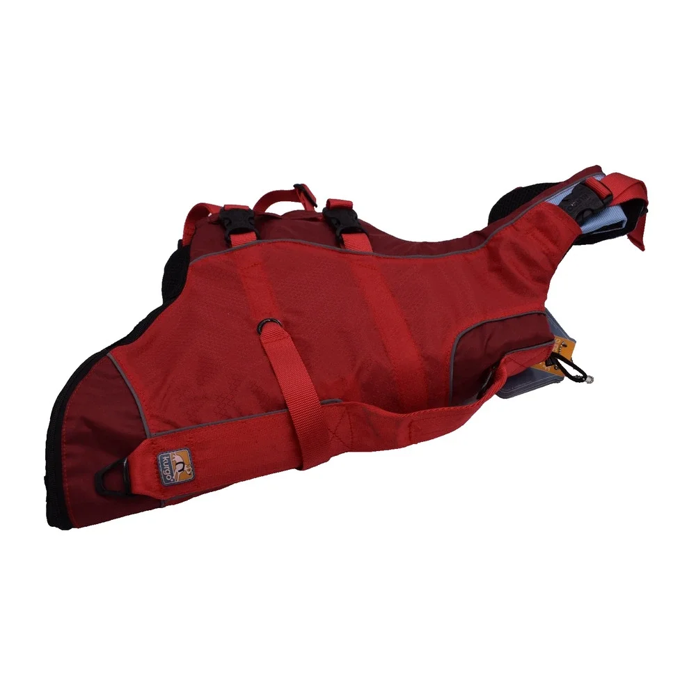 KURGO Surf n Turf Dog Life Jacket - Red / Blue - Medium - Flawed with Tags